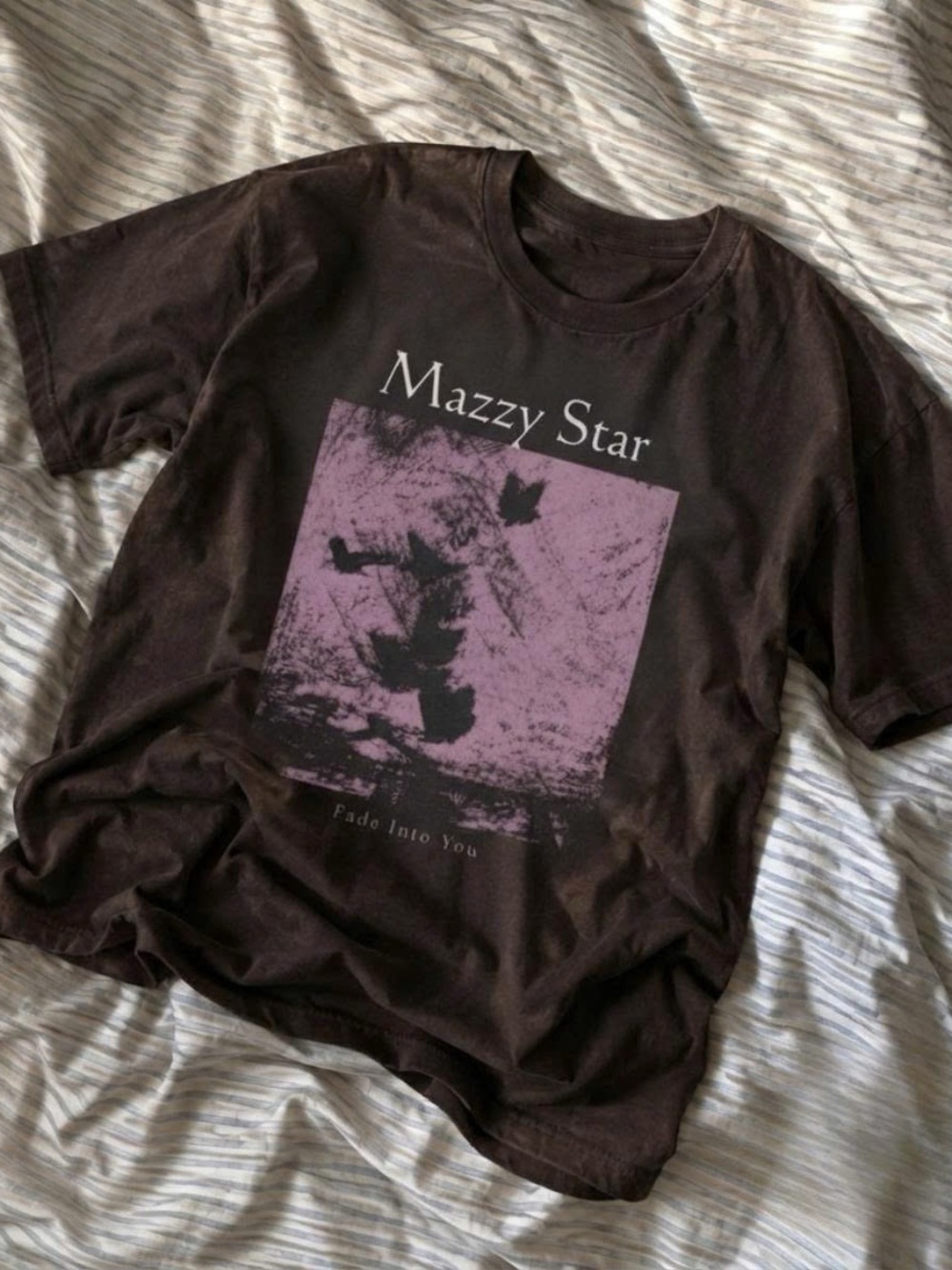 Gildan Brown Mazzy Star Graphic Tee with Purple Print